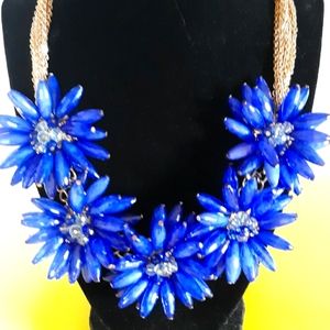 Blue Starburst Statement Necklace